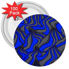 Foolish Movements Blue 3  Button (100 Pack) by ImpressiveMoments