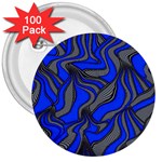 Foolish Movements Blue 3  Button (100 pack)