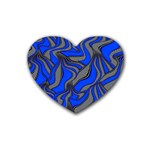 Foolish Movements Blue Drink Coasters 4 Pack (Heart)  Front