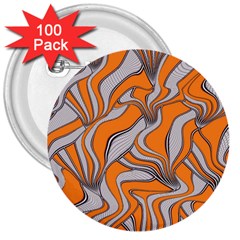 Foolish Movements Swirl Orange 3  Button (100 Pack) by ImpressiveMoments