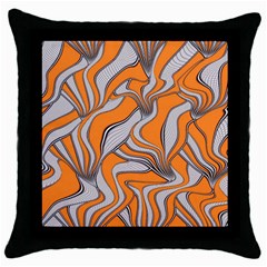 Foolish Movements Swirl Orange Black Throw Pillow Case by ImpressiveMoments