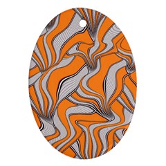 Foolish Movements Swirl Orange Oval Ornament (two Sides)