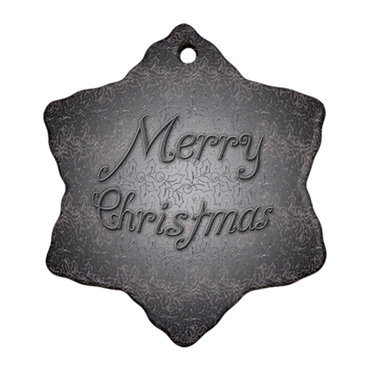 Metal Merry Christmas Snowflake Ornament (Two Sides)