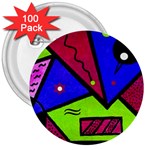 Modern Art 3  Button (100 pack)