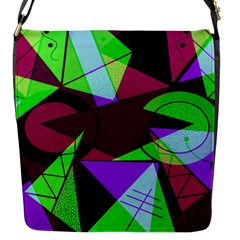 Modern Art Flap Closure Messenger Bag (small)