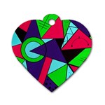 Modern Art Dog Tag Heart (Two Sided) Front