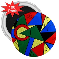 Modern Art 3  Button Magnet (100 Pack) by Siebenhuehner