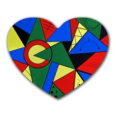 Modern Art Mouse Pad (heart) by Siebenhuehner