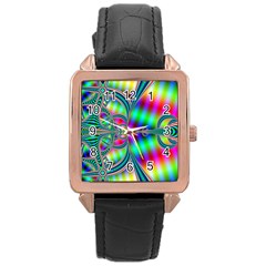 Modern Art Rose Gold Leather Watch  by Siebenhuehner