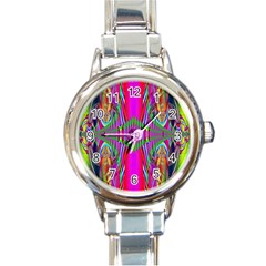 Modern Art Round Italian Charm Watch