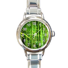 Bamboo Round Italian Charm Watch by Siebenhuehner