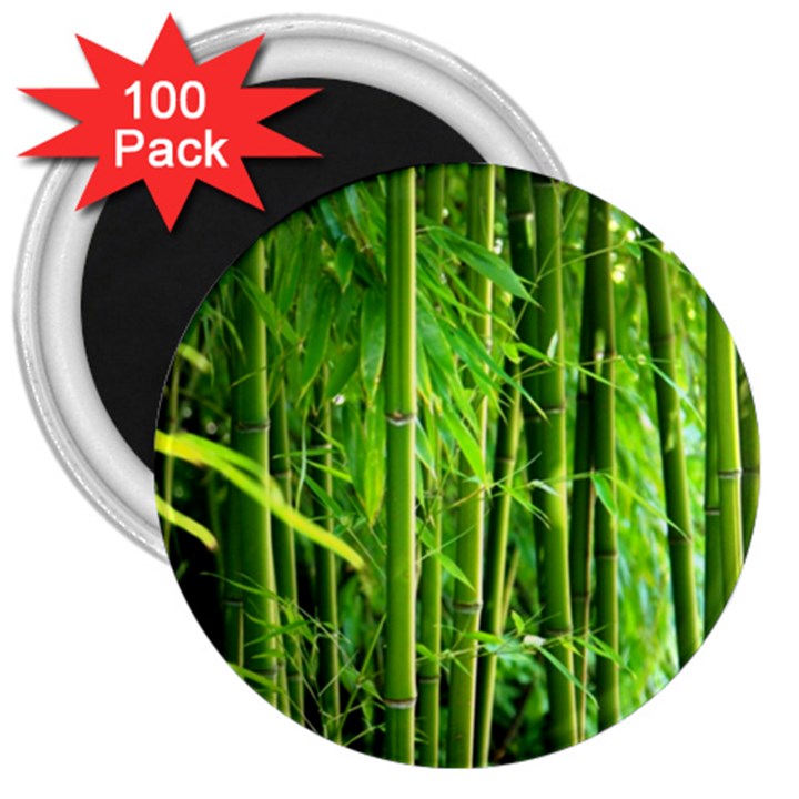 Bamboo 3  Button Magnet (100 pack)