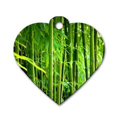 Bamboo Dog Tag Heart (two Sided) by Siebenhuehner