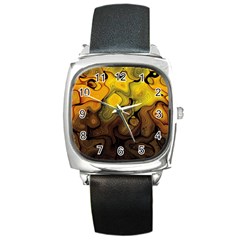 Modern Art Square Leather Watch by Siebenhuehner