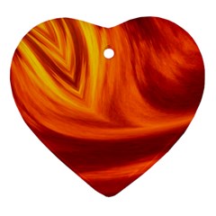 Wave Heart Ornament (two Sides) by Siebenhuehner