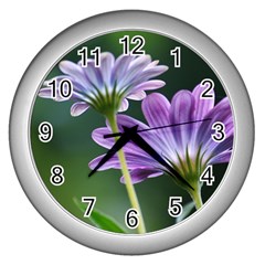 Flower Wall Clock (silver) by Siebenhuehner