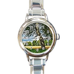 Trees Round Italian Charm Watch by Siebenhuehner