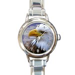 Bald Eagle Round Italian Charm Watch Front