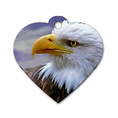 Bald Eagle Dog Tag Heart (one Sided)  by Siebenhuehner