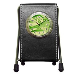 Bamboo Stationery Holder Clock by Siebenhuehner