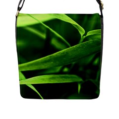 Bamboo Flap Closure Messenger Bag (Large)