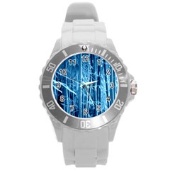 Blue Bamboo Plastic Sport Watch (large) by Siebenhuehner