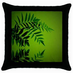 Leaf Black Throw Pillow Case by Siebenhuehner