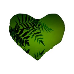 Leaf 16  Premium Heart Shape Cushion  by Siebenhuehner