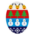 Winter Christmas Oval Ornament (Two Sides) Back