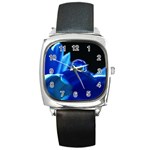 Waterdrop Square Leather Watch Front