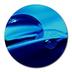 Waterdrops 8  Mouse Pad (round) by Siebenhuehner