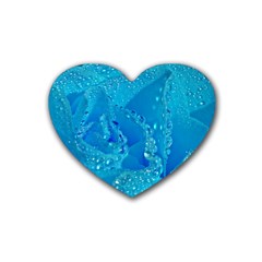 Blue Rose Drink Coasters 4 Pack (heart)  by Siebenhuehner