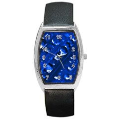 Waterdrops Tonneau Leather Watch by Siebenhuehner