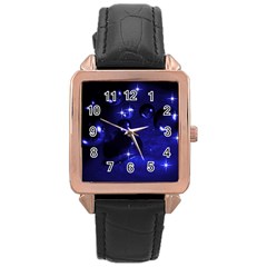 Blue Dreams Rose Gold Leather Watch  by Siebenhuehner