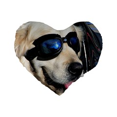 Cool Dog  16  Premium Heart Shape Cushion  by Siebenhuehner