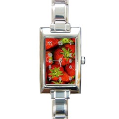 Strawberry  Rectangular Italian Charm Watch