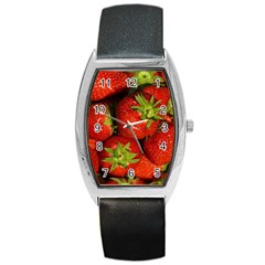 Strawberry  Tonneau Leather Watch