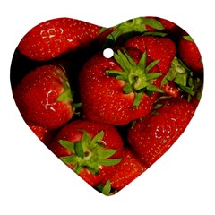 Strawberry  Heart Ornament (two Sides) by Siebenhuehner