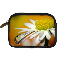 Daisy With Drops Digital Camera Leather Case by Siebenhuehner