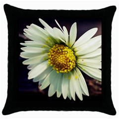 Daisy Black Throw Pillow Case by Siebenhuehner