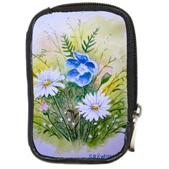 Meadow Flowers Compact Camera Leather Case by ArtByThree