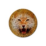 Electrified Fractal Jaguar Rubber Coaster (Round) Front