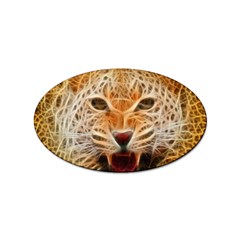 Electrified Fractal Jaguar Sticker (oval)