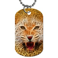 Electrified Fractal Jaguar Dog Tag (Two Sides)