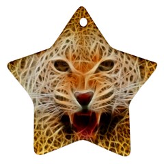 Electrified Fractal Jaguar Star Ornament (Two Sides)