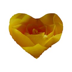 Yellow Rose 16  Premium Heart Shape Cushion  by Siebenhuehner