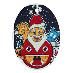 Jolly Season Oval Ornament (two Sides)