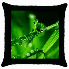 Waterdrops Black Throw Pillow Case