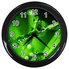 Waterdrops Wall Clock (black) by Siebenhuehner