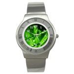 Waterdrops Stainless Steel Watch (Unisex) Front